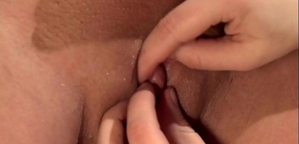  Locked busty lesbian fingered in device